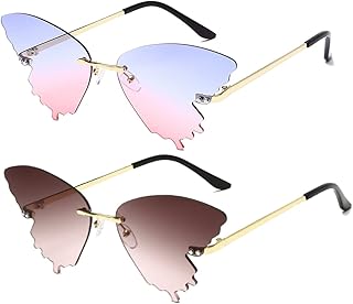 long keeper 2020 蝴蝶无框太阳镜女式时尚金属驾驶眼镜